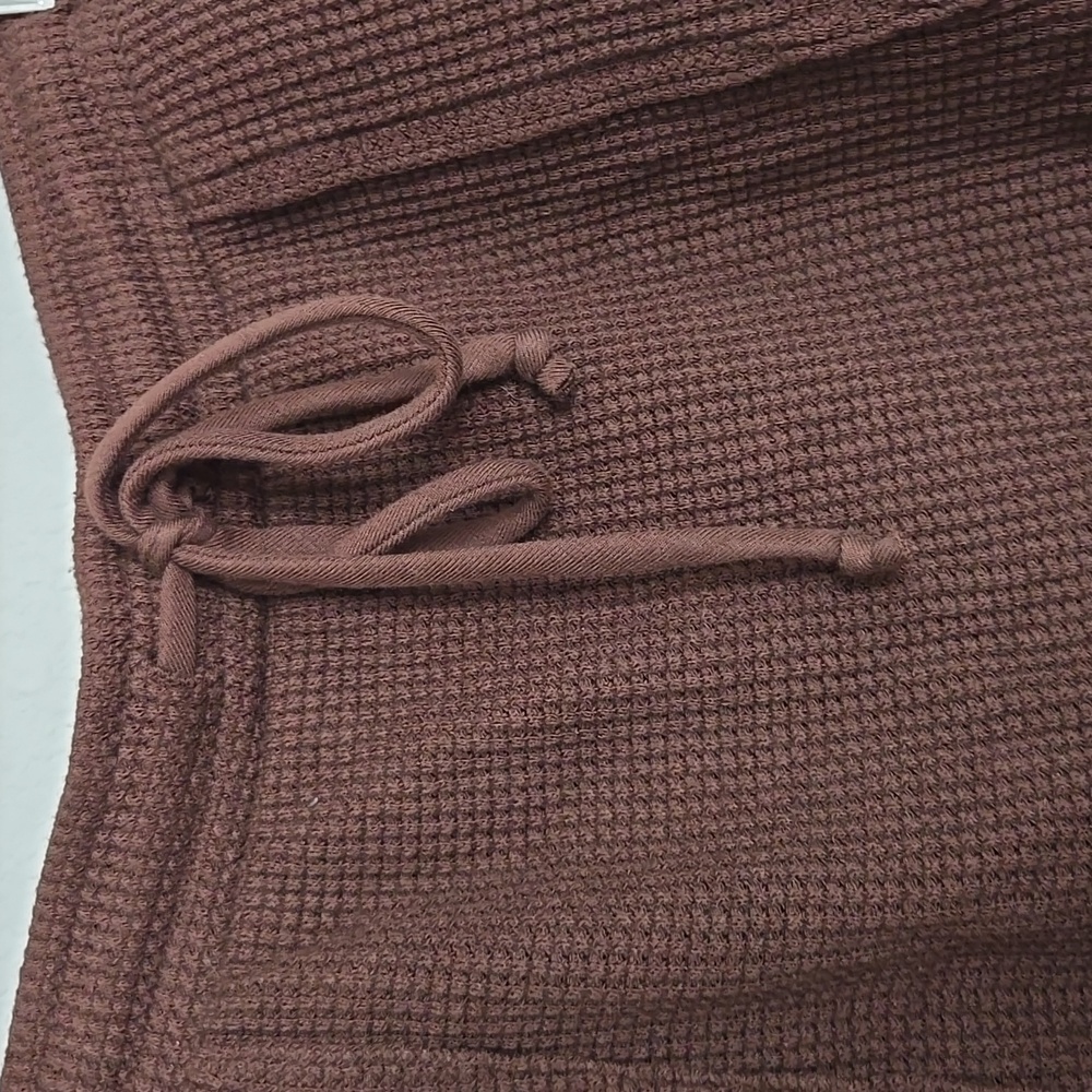 Set Active Brown Waffle Knit Drawstring Skort Siz… - image 3